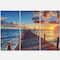 Designart - Beautiful Sunset over Sea Pier - Modern Canvas Art Print